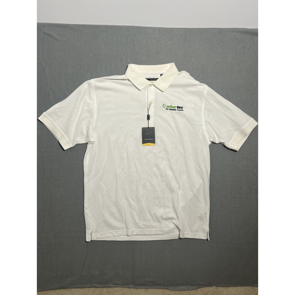 Greg Norman PlayDry Polo Shirt Men's XL White Whertec Embroidered‎ Logo Golf New